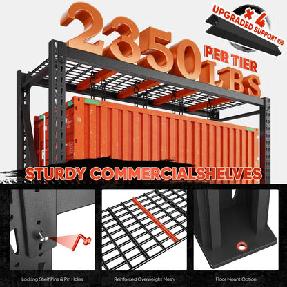 9400LBS Heavy Duty Industrial Shelving 72"H Garage Shelving 4 -Tier Adjustable Storage Shelves for Warehouse, Garage, Basement Shop