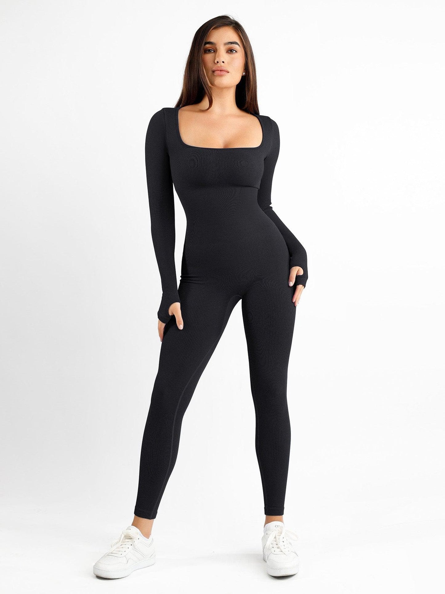 【🔥Big Sale🔥】【80% off for a limited time】Shapewear Seamless Square Neck Workout Jumpsuit or Romper
