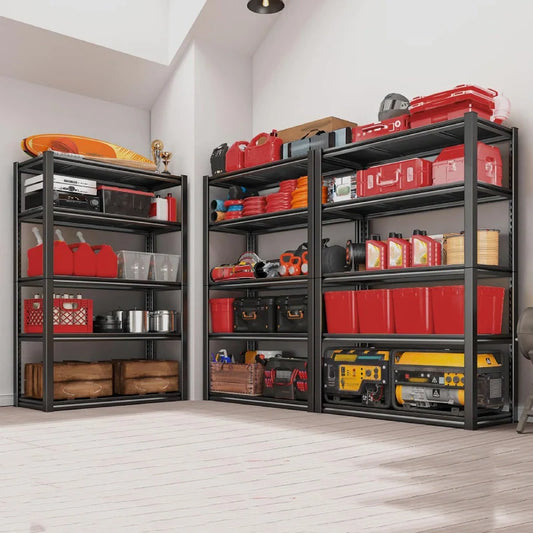 2 Packs 31.5"W  Heavy Duty Storage Shelves, 5-Tier 2000 Lbs Adjustable Metal Shelving Units for Garage, Basement, Warehouse, Pantry