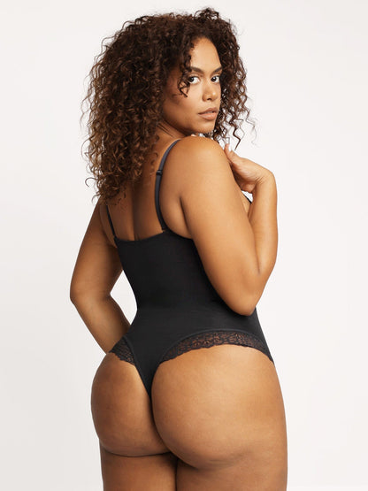 【🔥Big Sale🔥】【80% off for a limited time】Shapewear Lace Deep-V Neck Bodysuits or Faux Leather Skirts