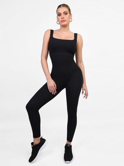 【🔥Big Sale🔥】【80% off for a limited time】Shapewear Seamless Square Neck Workout Jumpsuit or Romper