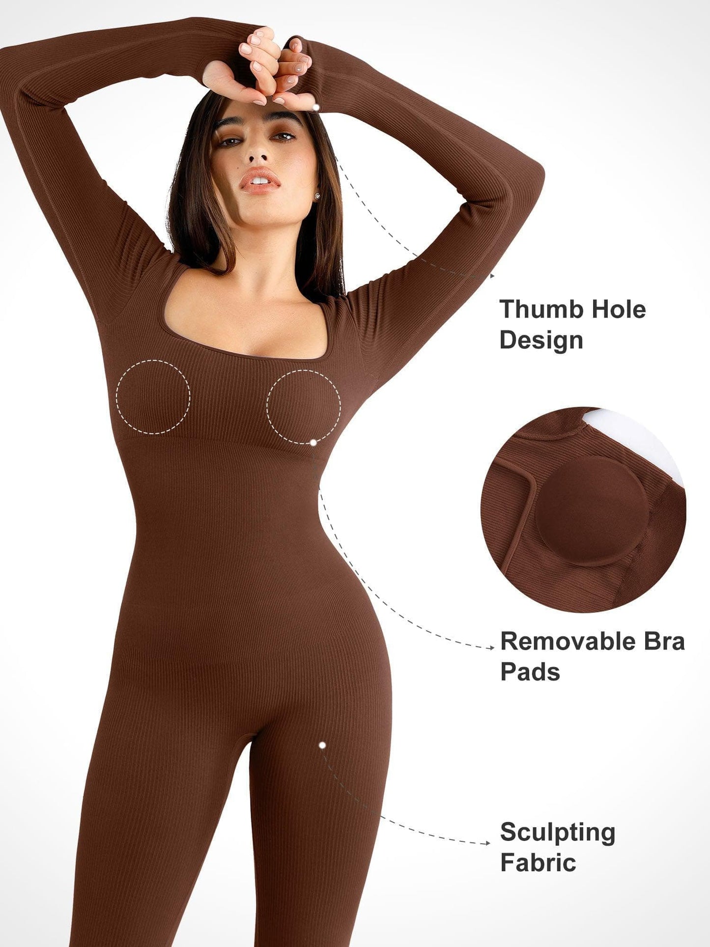 【🔥Big Sale🔥】【80% off for a limited time】Shapewear Seamless Square Neck Workout Jumpsuit or Romper
