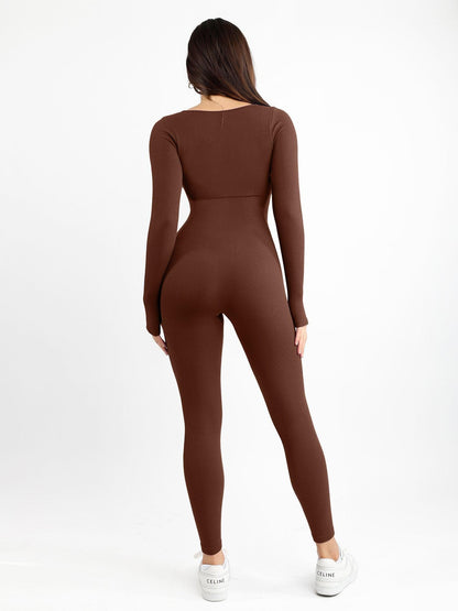 【🔥Big Sale🔥】【80% off for a limited time】Shapewear Seamless Square Neck Workout Jumpsuit or Romper