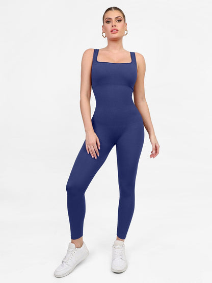 【🔥Big Sale🔥】【80% off for a limited time】Shapewear Seamless Square Neck Workout Jumpsuit or Romper