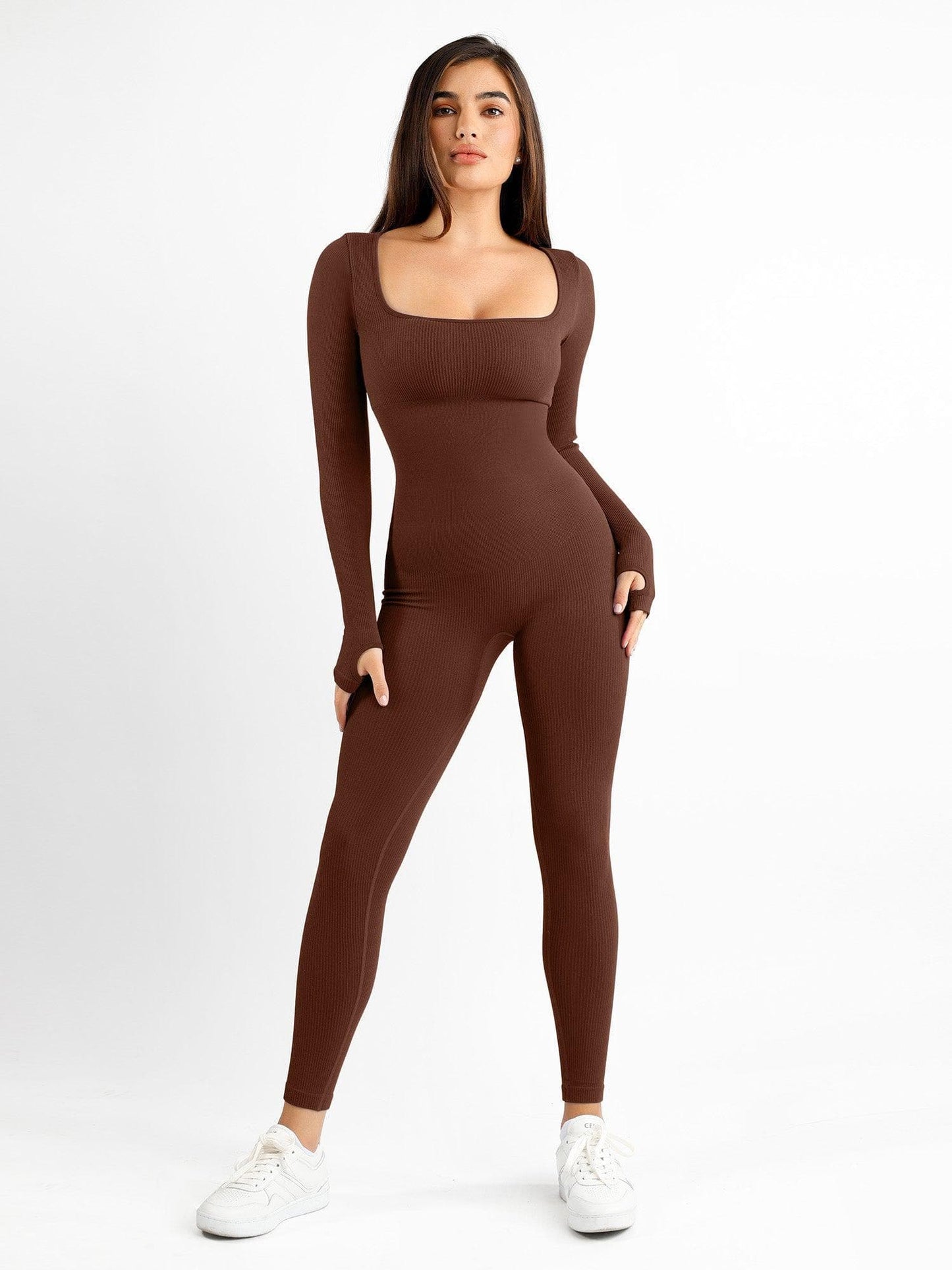 【🔥Big Sale🔥】【80% off for a limited time】Shapewear Seamless Square Neck Workout Jumpsuit or Romper
