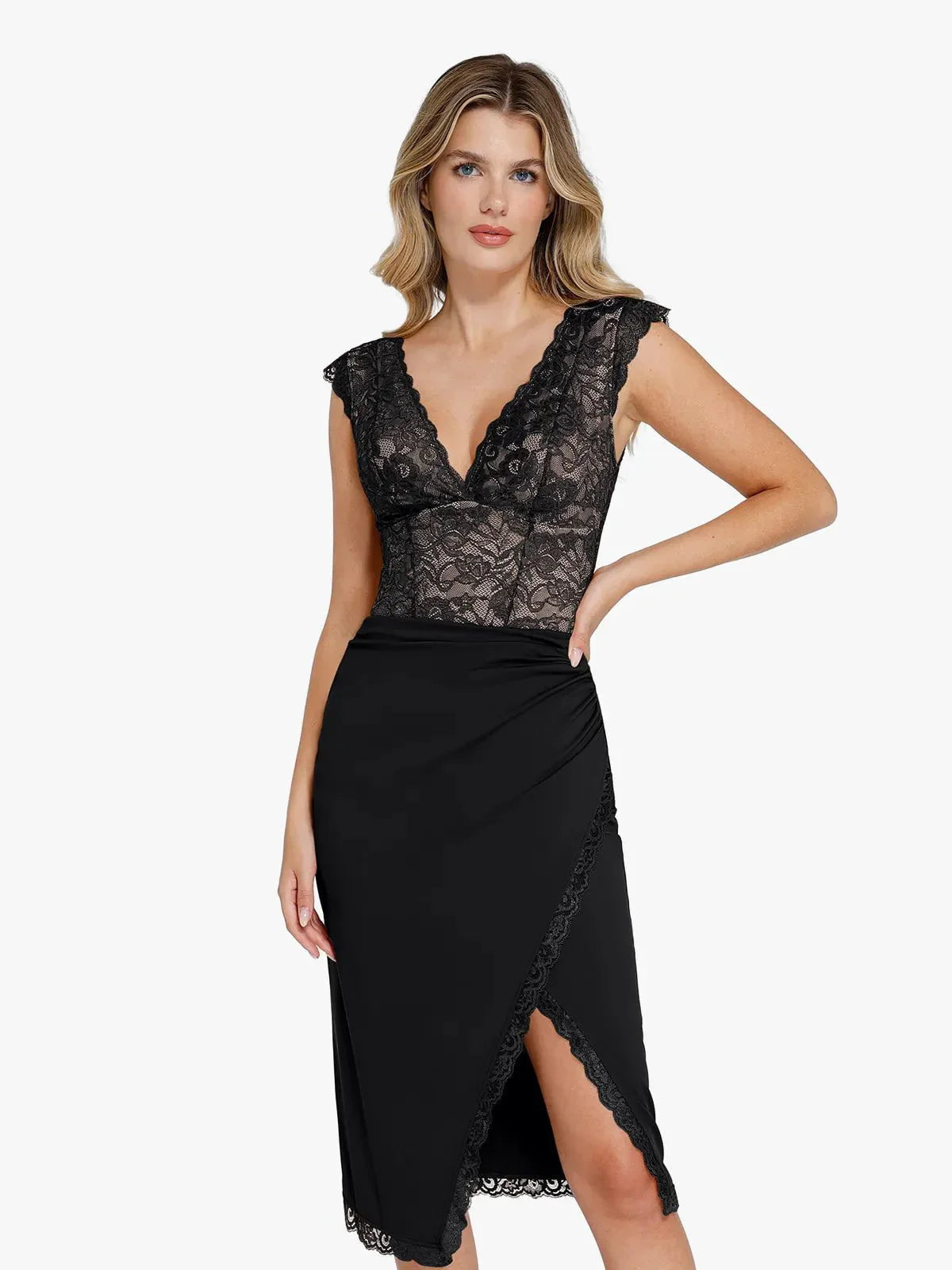 【🔥Big Sale🔥】【80% off for a limited time】Shapewear Sculpting Lace Bodysuit or Midi Skirt or Shrug