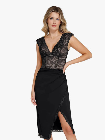 【🔥Big Sale🔥】【80% off for a limited time】Shapewear Sculpting Lace Bodysuit or Midi Skirt or Shrug