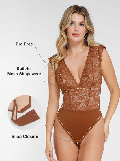【🔥Big Sale🔥】【80% off for a limited time】Shapewear Sculpting Lace Bodysuit or Midi Skirt or Shrug