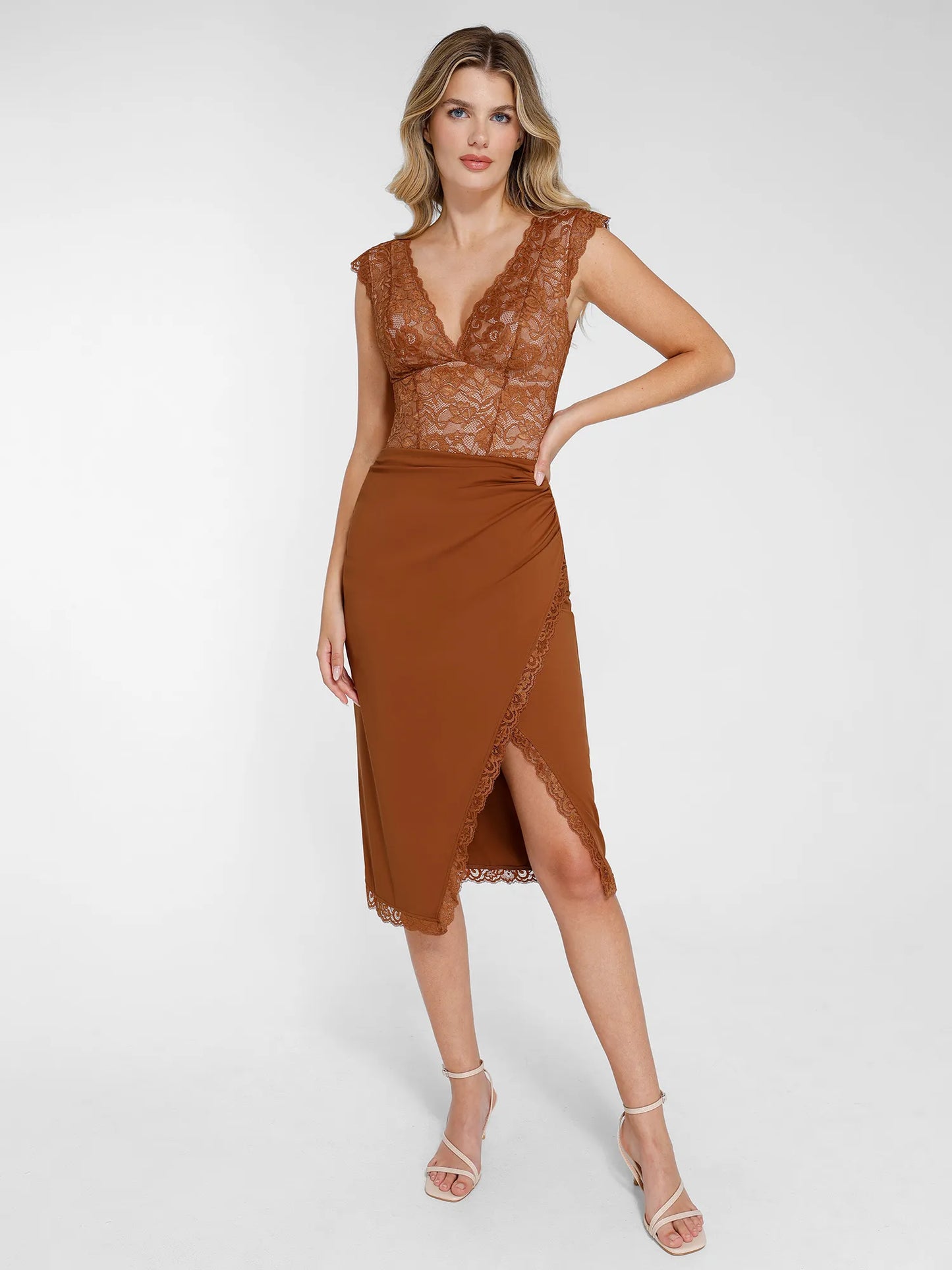 【🔥Big Sale🔥】【80% off for a limited time】Shapewear Sculpting Lace Bodysuit or Midi Skirt or Shrug