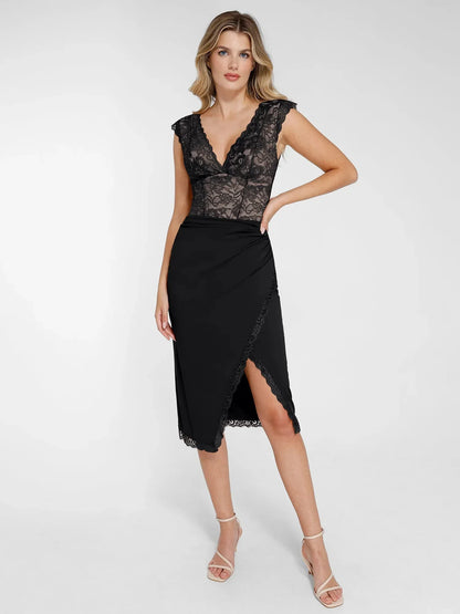 【🔥Big Sale🔥】【80% off for a limited time】Shapewear Sculpting Lace Bodysuit or Midi Skirt or Shrug