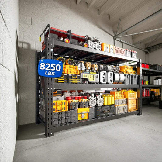 3-Tier 8250 LBS Heavy Duty Storage Rack 66 in High Adjustable Industrial Steel Shelving Unit for Garage, Warehouse Basement