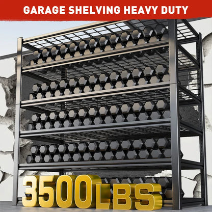 7 Tiers Industrial Shelving 3500LBS Heavy Duty Garage Shelving 48"W Adjustable Storage Racks for Basement Warehouse Garage