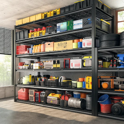 2 PCS 84"H Garage Shelving 3000LBS Industrial Shelving Units 6-tierAdjustable Storage Shelves for Basement, Garage, Warehouse