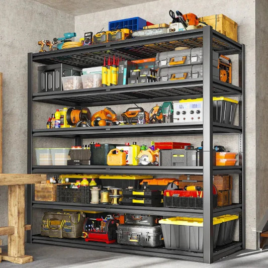 55.2"W 3500LBS Industrial Shelving 6-Tier Adjustable Heavy Duty Shelves for Garage Basement Warehouse