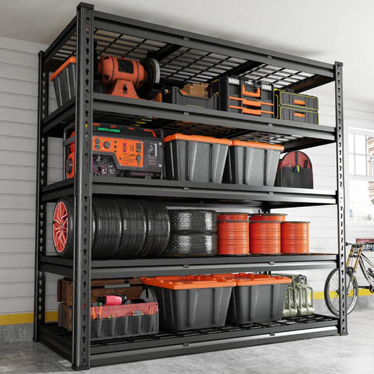 Garage Shelving 48"W x 72"H  5-Tier Storage Shelves 3000 LBS  Heavy Duty Shelving Adjustable for Garage, Basement, Warehouse