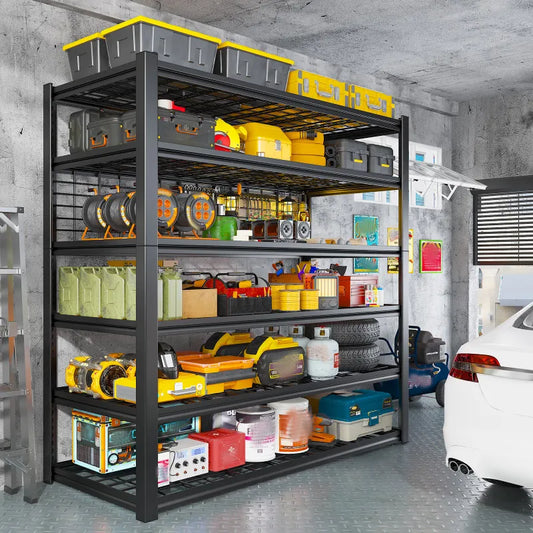 7 Tiers Industrial Shelving 3500LBS Heavy Duty Garage Shelving 48"W Adjustable Storage Racks for Basement Warehouse Garage