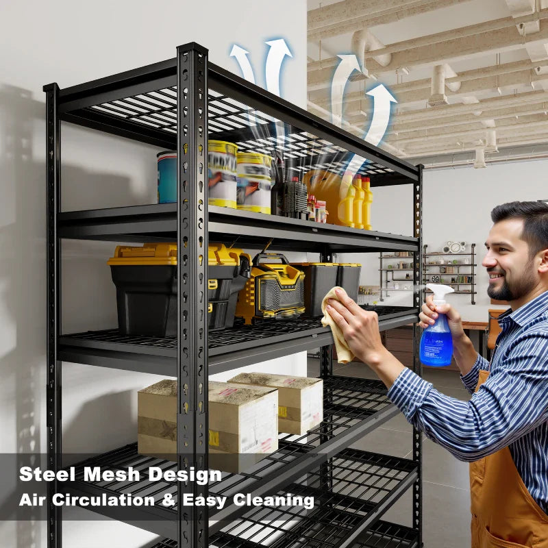 55“W x 72"H 3000LBS Metal Garage Storage Racks Basement Shelving Adjustable Industrial Shelving for Garage, Warehouse, Pantry